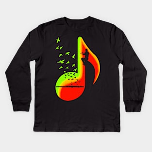 Music Flute Player Kids Long Sleeve T-Shirt